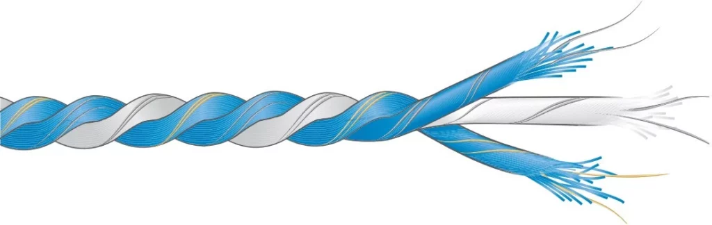 Lanko Lacme ExtraBleu 9. Lanko obsahuje 9 vodičů pro elektrický ohradník.